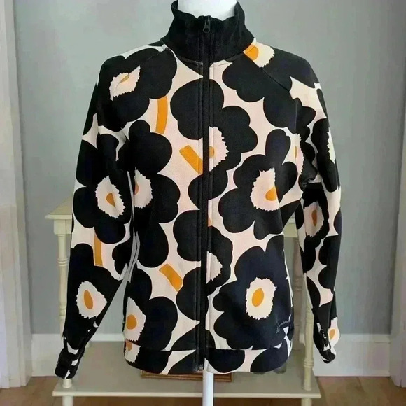 Marimekko Adidas Unikko Collab. Flower Fleece Jacket Track Top Size Small - Picture 3 of 12